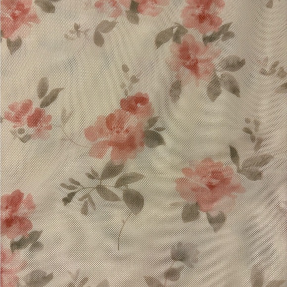 Lizette Collection mesh Floral Pink Cream One-Piece bodysuit size Medium - Picture 3 of 4